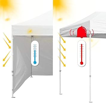 Eurmax USA Full Zippered Walls for 8x8 Easy Pop Up Canopy Tent,4 Walls ONLY(Royal Blue)