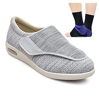 Chaussures Orthopédiques Pour Diabétiques Unisexes - Extra Larges, Semelle Air Coussinée, Velcro Réglable, Bleu Marine