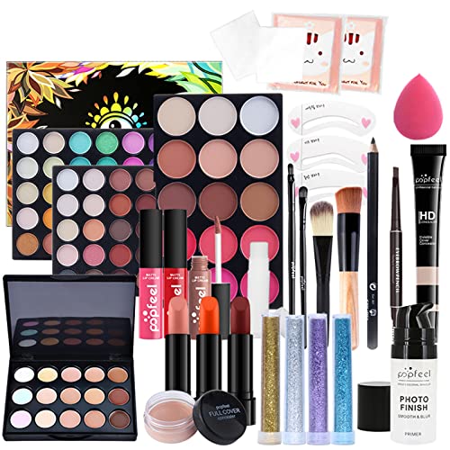 Luckyforever All in One Kit Makeup Set - 25Pcs Makeup Kit for Women Full Kit with Eyeshadow Palette, Lip Gloss, Blush, Foundation, Concealer Essential Starter Makeup Set for Youth Gift Set - #3