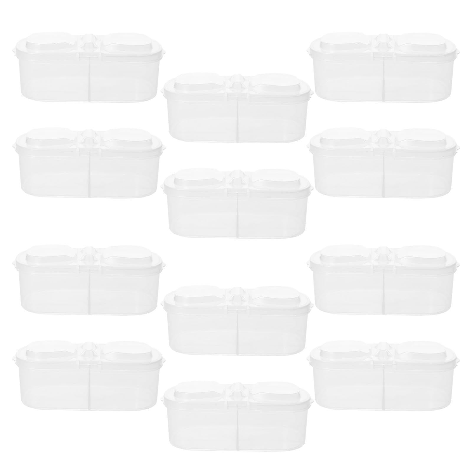 TOYANDONA 12-teiliges Vorratsdosen-Set: Doppelfach-Kühlschrankbox zur Aufbewahrung von Lebensmitteln – 600 ml Frischhaltebehälter für Obst und Gemüse, ideal für die Zubereitung von Mahlzeiten und