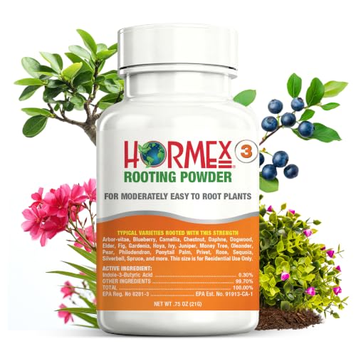 Image of Hormex Rooting Hormone Powder #3 - Fast Roots for Softwood Plant Cuttings