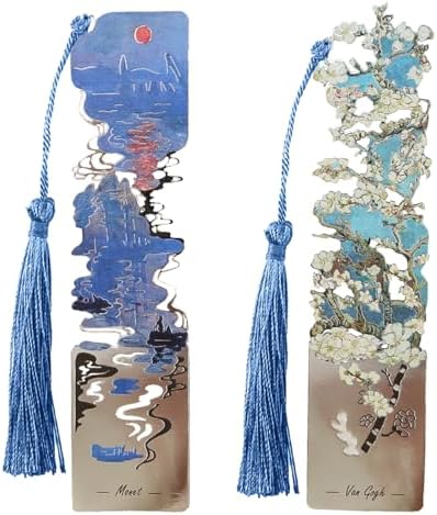 Amazon.com: Sgbvzbd 2 PCS Metal Bookmarks with Tassel, Almond Blossoms ...