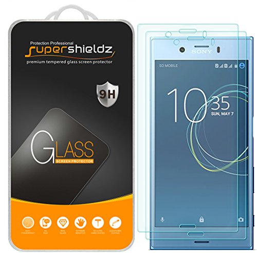 (2 Pack) Supershieldz for Sony (Xperia XZ1 Compact) Tempered Glass Screen Protector, Anti Scratch, Bubble Free