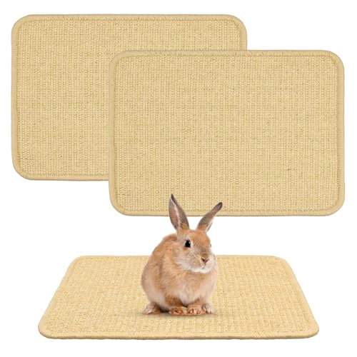 Aifong 2 Pcs Rabbit Scratch Mat 16x12 Natural Bunny Scratching Pads Claws and Teeth Care Mats Rabbit Bedding for Pet Cage Chewing Bedding Biting Sleeping Nesting
