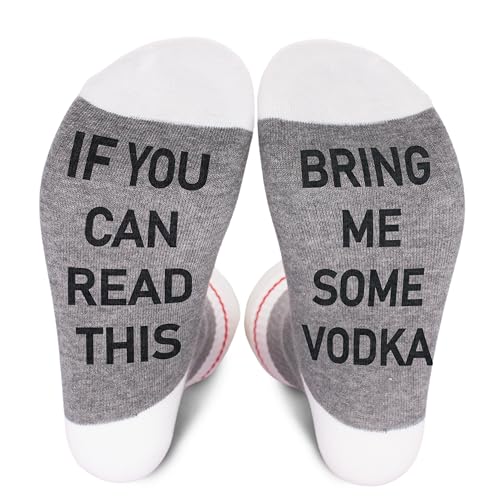 KGHYT Funny Socks If You Can Read This Bring Me Vodka Socks Novelty Gifts For Women Men