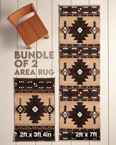 YHSF South West Native American Area Rug Bundle - Easy
