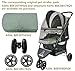 ROODO 3 Wheel Dog Pet Cat Stroller Best Lightweight Foldable Compact Portable Jogger All Terrain Travel Pet Gear Puppy Kitty Stroller for up to 30lbs Medium Small Dogs and Cats(Cationic ash)