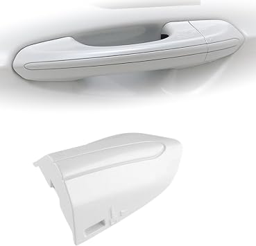 Front Left Exterior Door Handle Lock Bezel Cover Cap Fits for 2013-2020 Ford Fusion 2015-2020 Edge OE#DS7Z-54218A15-DC White