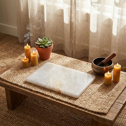 Tabla de corte de cuarzo blanco natural - 30,0 cm x 20,1 cm x 1,8 cm, tabla de piedra translúcida para repostería y chocolate, elegante tabla para queso y bandeja de servicio, regalo único para inauguración de hogar miniatura 6