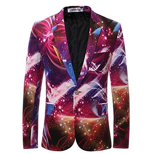 Allthemen Trajes para Hombre Blazer Chaquetas Impresas Chaqueta de Esmoquin de Fiesta con un botón
