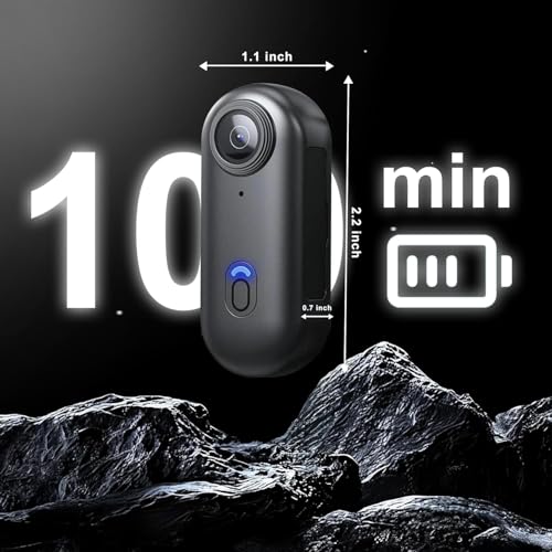 NUISK 4K Mini Thumb Action Camera 128G Waterproof Magnetic Sport Camera with Helmet Bike Mount, Vlog Camera for Cycling Motorcycle Swimming（White） by NUISK - Image 5