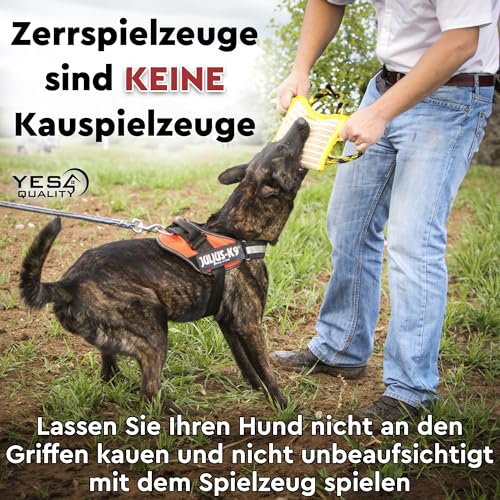 Hundebisskissen 25 x 18 cm mit 3 Nylongriffen, Kauspielzeug für Hunde für Sport und Training, Zerrspielzeug für interaktives Spielen von Yes4Quality