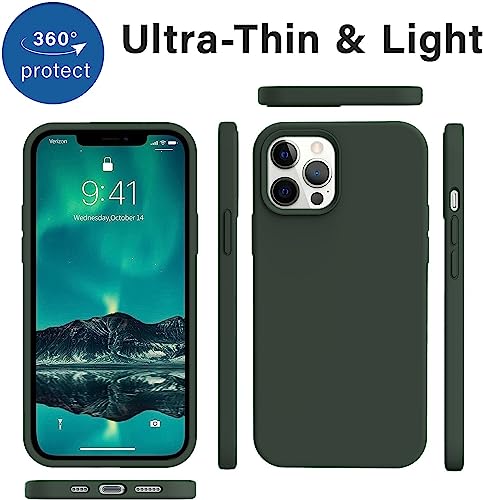 Image of DIZORO Silicone Back Case for iPhone 12 Pro Max, Soft-Touch Phone Microfiber Silicone Back Cover for iPhone 12 Pro Max- Pine