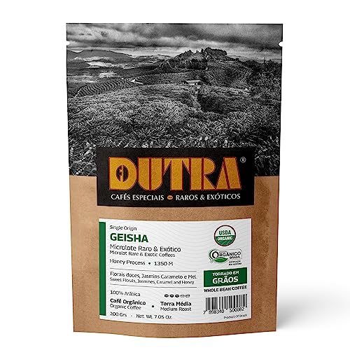 Café Dutra, Orgânico Especial, Geisha, Cafés Raros & Exóticos, Torrado em Grãos, 200g