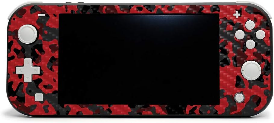 MIGHTY SKINS Carbon Fiber Skin Compatible with Nintendo Switch Lite - Red Modern Camo | Protective, Durable Textured Carbon Fiber Finish | Easy to Apply, Remove, and Change Styles | Made in The USA