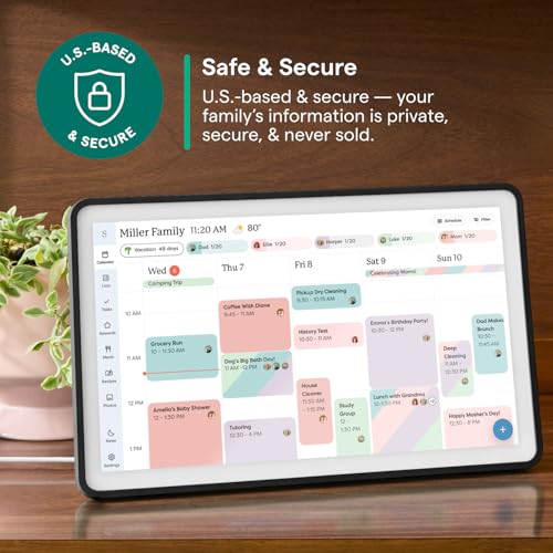 Image of Skylight Calendar 2 - 15-inch Full HD Touchscreen Digital Calendar, Featured on Wirecutter - Wall Planner & Interactive Chore Chart, Smart Family Organizer, 16GB Storage, Wi-Fi, Wall Mount Included - Classic, Black