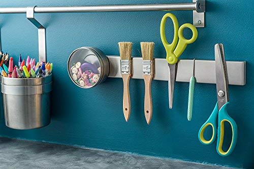 Modern Innovations 16 Inch Stainless Steel Magnetic Knife Bar With Multi-Purpose Functionality As A Knife Holder, Knife Strip, Magnetic Tool Organizer, Art Supply Organizer & Home Organizer #TOP4