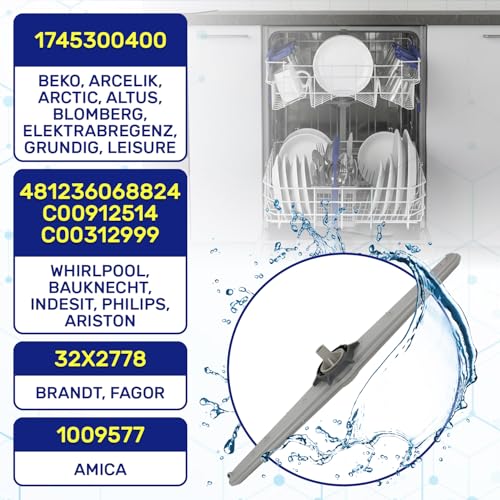 Oberer Sprüharm für Geschirrspüler Hat den Originalcode 1745300400 für Beko 481236068824 C00912514 für Whirlpool für Indesit für Ariston Spülmaschine - Garantie 10 Jahre - MONTERAL