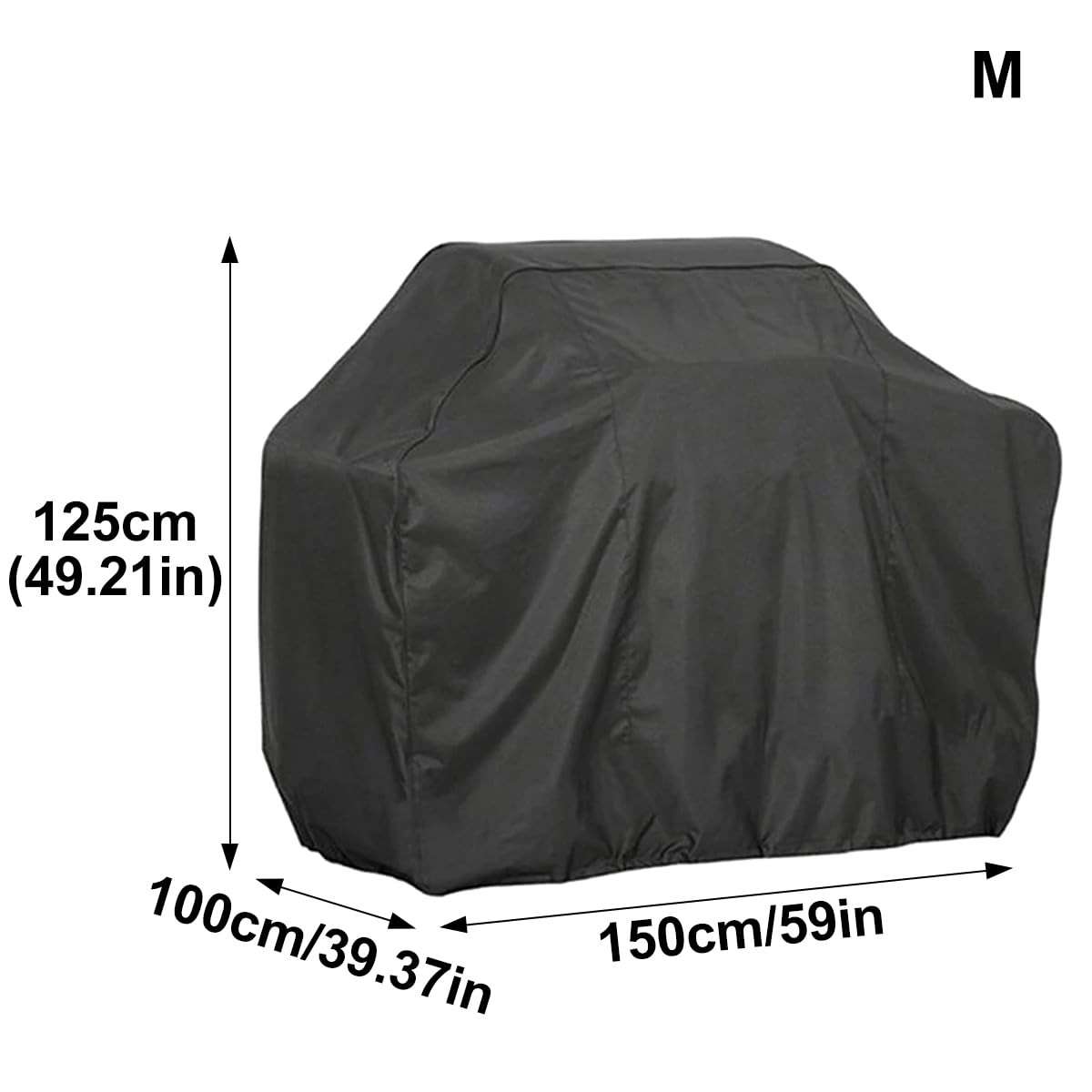 Funda para Barbacoa Negra, Resistente al Agua y al Polvo, para Exteriores, Redonda y Resistente a la Lluvia