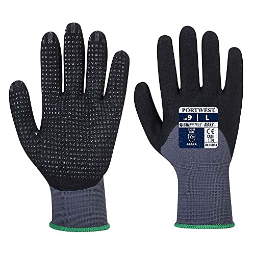 Portwest A353 Lightweight DermiFlex Ultra Plus Glove Grey/Black, Medium