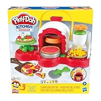 Play-Doh Kitchen Creations - Stamp n Top Pizza Oven Playset inc 5 Tubs of Dough - Kids Creative Toys - Ages 3+