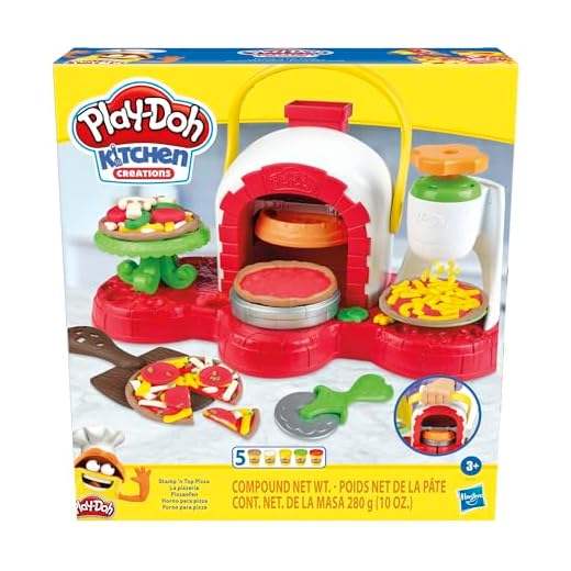 Play-Doh Stamp 'n Top Pizza Oven Toy with 5 Non-Toxic Play-Doh Colors