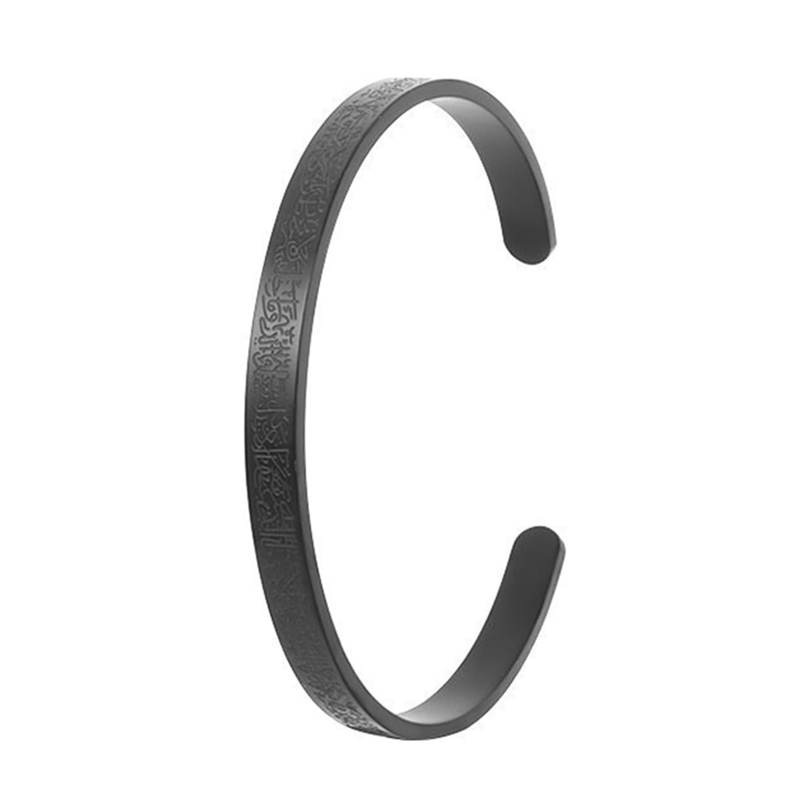Ayatul Kursi Sutra Cuff Bracelet Stainless Steel Jewelry Personality Islamic Calligraphy Arabic God Messenger Bracelets