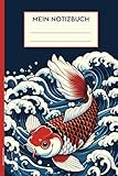  Geschenk mit Fisch: Koi Notizbuch A5 liniert Koikarpfen auf Notizheft praktisch als Tagebuch und Schreibheft Buch mit Kois für Fischliebhaber und Aquarium Liebhaber Geschenkidee mit Koi Fische