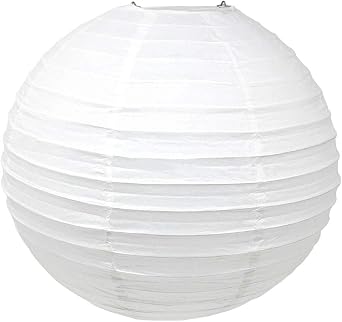 Just Artifacts 10-Inch White Round Chinese Japanese Paper Lantern 1pc, White