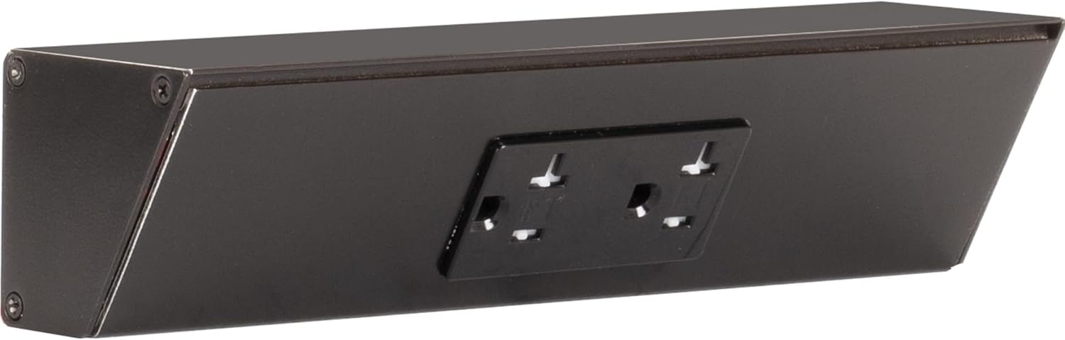 Task Lighting TR Series Angle Power Strip, 9 inch, 1 Dual Receptacles, Black