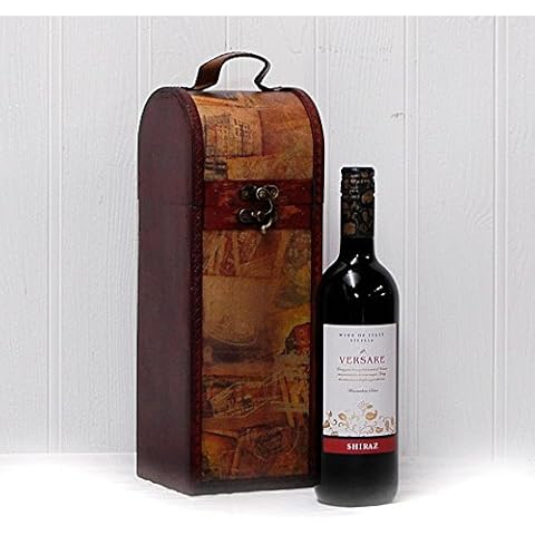 75Cl Versare Red Wine In A Vintage Style Wooden Keepsake Wine Chest - Gift Ideas For Mum, Mothers Day, Valentines, Business, Staff Gifts, Christmas , Birthday, Congratulations And Corporate Presents, Dad, Fathers Day Cover