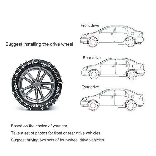 Chaînes à neige pour pneu 185/70R14 | Idéal pour les trajets en station de ski et routes de montagne - 6