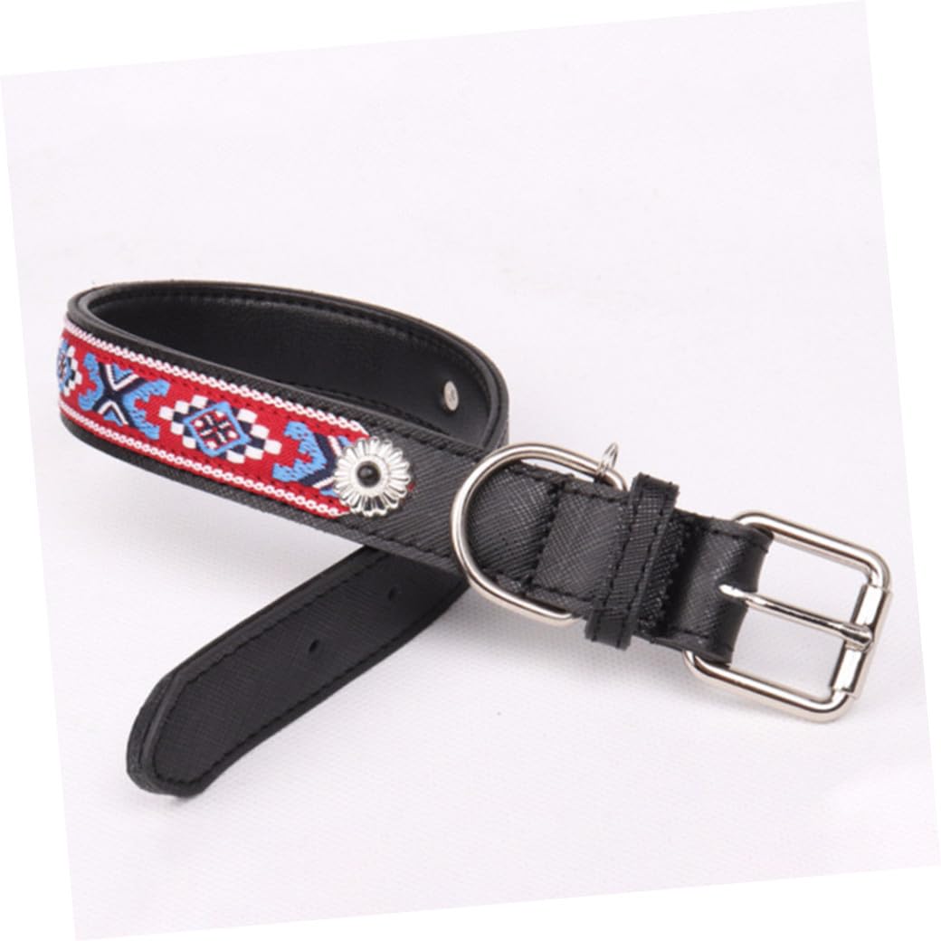 ABOOFAN 3pièces Collier Cuir pour Chien Design Cuir De Vache Confortable Et Résistant pour Animaux De Compagnie