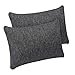 Selfitex 2er Set Kissenbezug, Dekokissen, Kissenhüllen ohne Füllung, Komfort-Polsterstoff mit Reißverschluss, für Sofa Couch Wohnzimmer, Kopfkissenbezug im Doppelpack (2X 40 x 60 cm, Anthrazit)