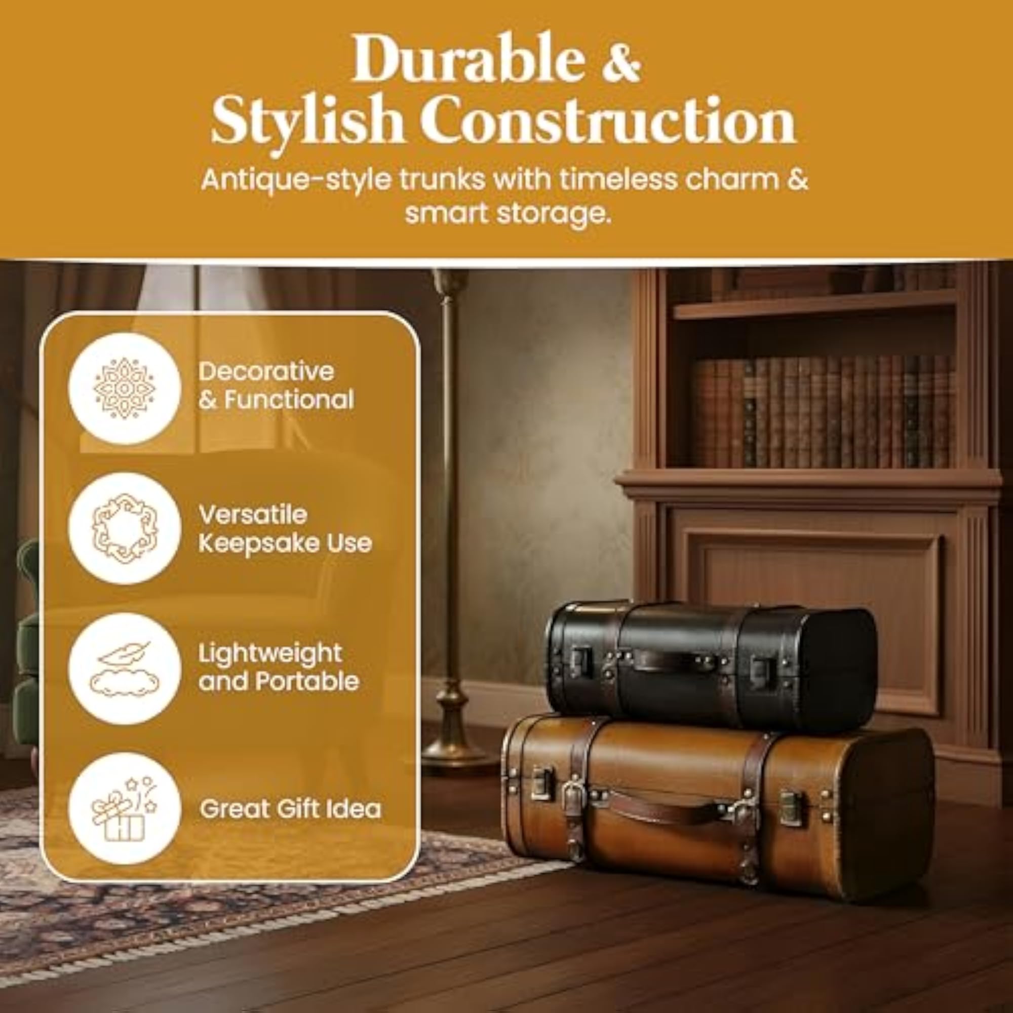 Vintage Style Luggage Suitcase/Trunk, Set of 2