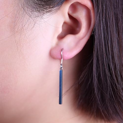Limerencia Pure Titanium Vertical Bar Dangle Earrings,Lightweight Drop Earrings Hypoallergenic for Sensitive Ears Women2