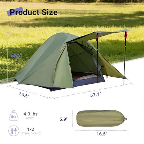 Carpa ultraligera impermeable 2 personas para camping miniatura 3