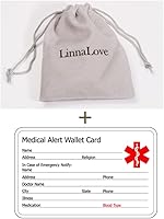 Vista 9 de LinnaLove Pulsera de alerta médica simple para mujer, pulseras de identificación de cadena de corte brillante con grabado