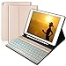 Produktbild BORIYUAN Tastatur Hülle für iPad 2018 (6 Gen.)- iPad 2017 (5 Gen.) - iPad Air 2/1 - iPad Pro 9.7 - Automatischer Schlaf/Aufwachen Hülle mit Hinterleuchtet Bluetooth Tastatur (German), Gold