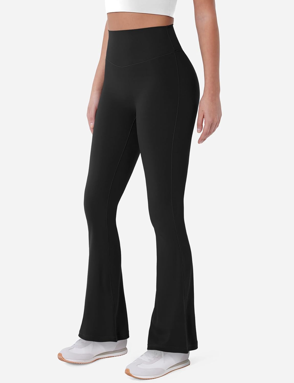 YEOREO Women's Mini Flared Workout High Waist No Front Seam Yoga Legging Pants - Image 4