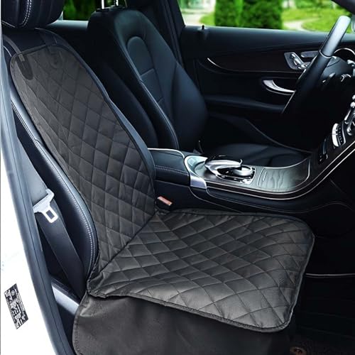 Fudajo Hunde Sitzbezug fürs Auto 100x50cm, Wasserfester und kratzfester Vordersitz Schoner gegen Schmutz, Hundedecke als Autoschondecke in Schwarz