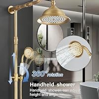 Saeuwtowy Retro Zuhanyszisztéma Antik Bronz 2 Kimenetes Állítható Magasság 85-135cm 4