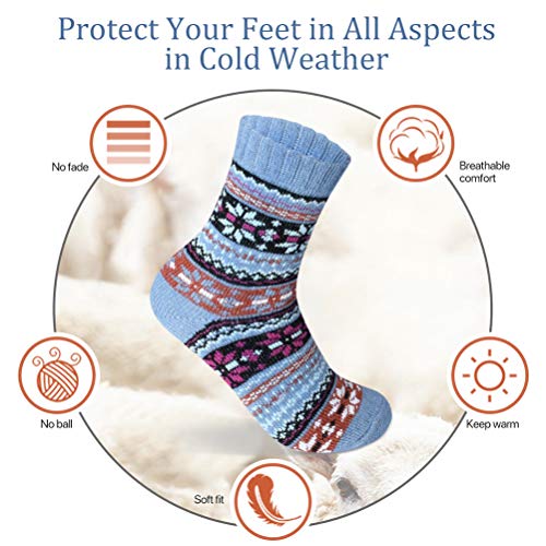 Image of MORECOO Socks for Women - Christmas Gifts for Women - Stocking Stuffers - Thick Wool Soft Warm Cozy Crew Womens Socks