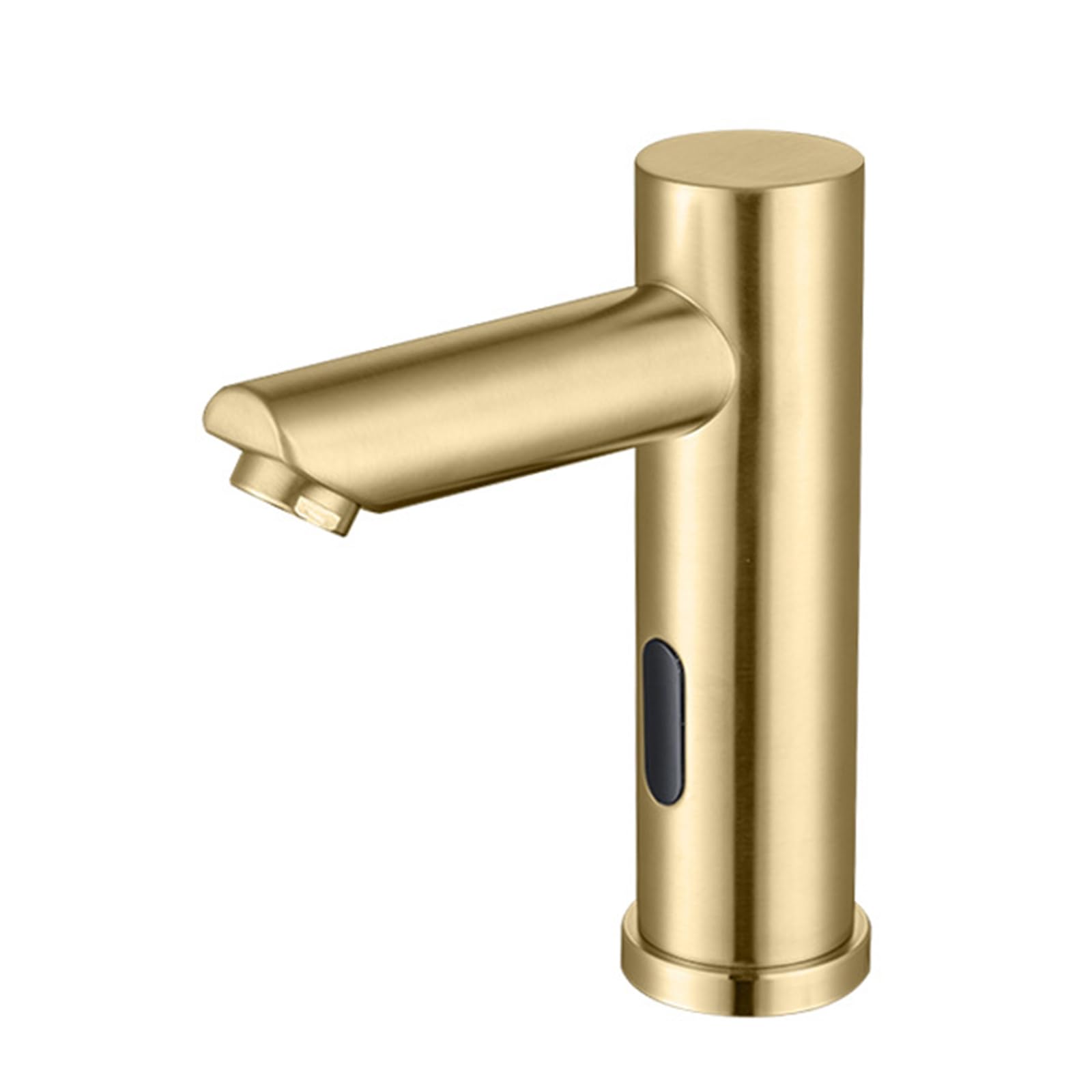 XJTNLB Wasserhahn Bad mit Sensor Batterie Waschtischarmatur Sensor Armatur Automatischer Wasserhahn Warm und Kaltwasser Gebürstetes Gold,Niedrig