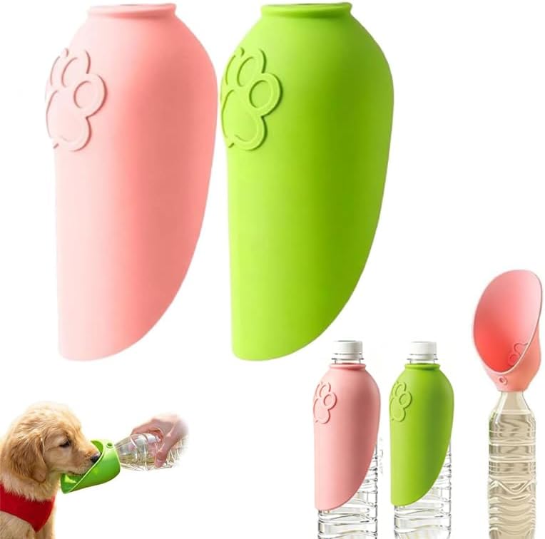 2Pcs Dog Water Bottle Adapter Portable Silicone Dog Water Dispens...