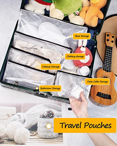 Sunee Multisize Mesh Zipper Pouches (Black, 21 Packs), Water-Resistant Zip Bag thumb #4