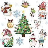 12 Pieces Christmas Refrigerator Magnets, Fridge Magnetic Decor, Xmas Car Stickers, Xmas Tree Fridge Magnets DIY Refrigerator Magnets Christmas Decorations for Metal Door Decor (Style A)