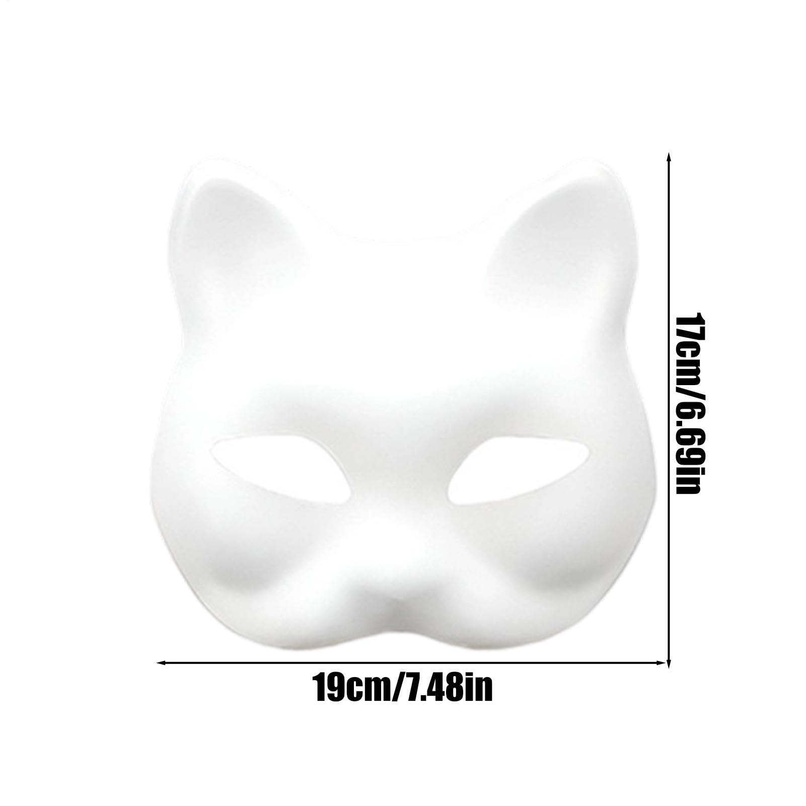 Gatto Maschera Facciale Vuota Con Colori, Rete Occhi, Baffi E Adesivi | 124 Pezzi Kit Artistico Artigianale Fai Da Te Animali per Halloween, Cosplay, Masquerade, Natale e Carnevale