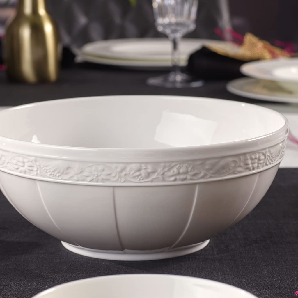 Villeroy & Boch White Pearl Ensaladera Redonda de 24 cm de Diámetro, Porcelana, Blanco, 24x24x7 cm