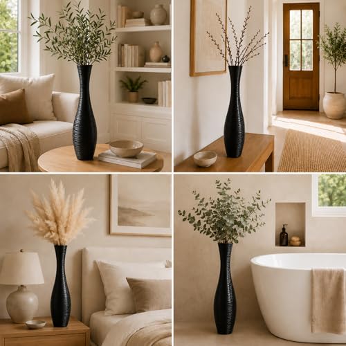 Image of Leewadee Large Floor Vase 20 inches Polyresin for Pampas Grass, Dried Flowers